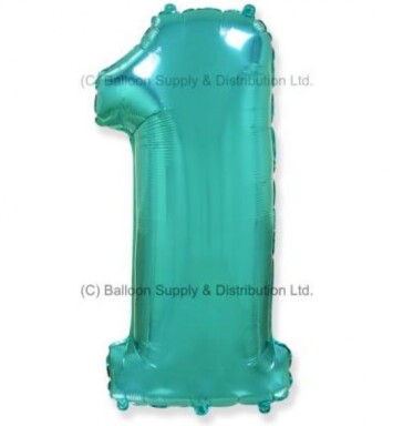 Jumbo Spearmint Green Number 1 Foil Balloon