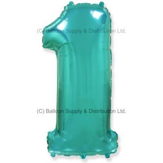 Jumbo Spearmint Green Number 1 Foil Balloon