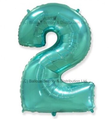 Jumbo Spearmint Green Number 2 Foil Balloon