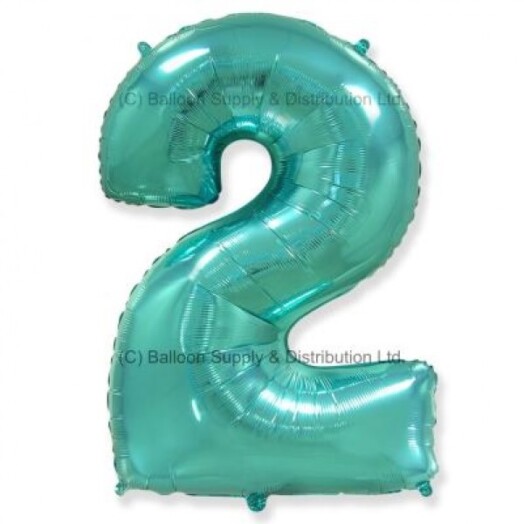 Jumbo Spearmint Green Number 2 Foil Balloon