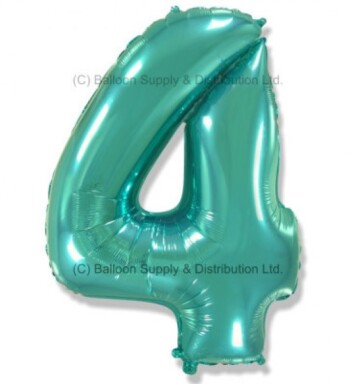 Jumbo Spearmint Green Number 4 Foil Balloon