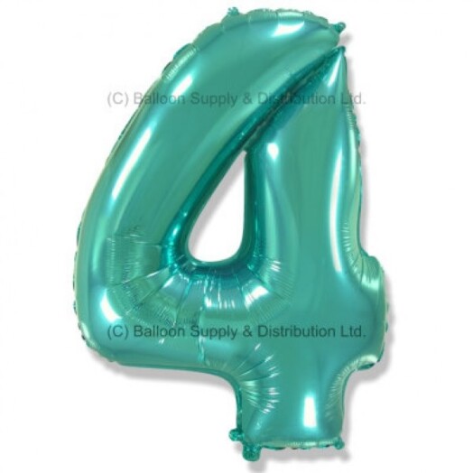 Jumbo Spearmint Green Number 4 Foil Balloon