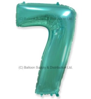 Jumbo Spearmint Green Number 7 Foil Balloon