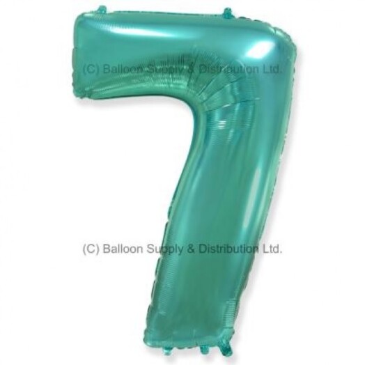 Jumbo Spearmint Green Number 7 Foil Balloon