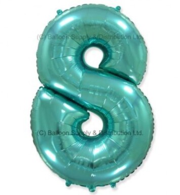 Jumbo Spearmint Green Number 8 Foil Balloon