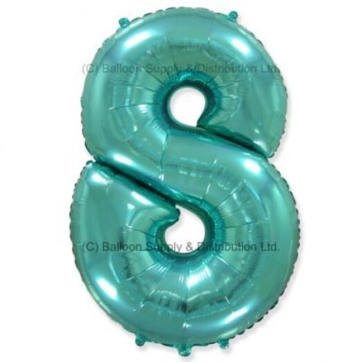 Jumbo Spearmint Green Number 8 Foil Balloon