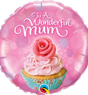 18" To A Wonderful Mum Cupcake Foil Balloon
