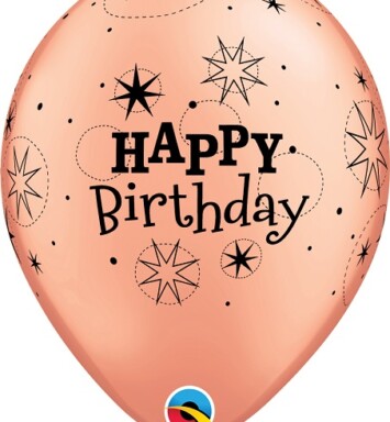 11 Inch Birthday Sparkle Rose Gold Latex
