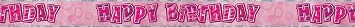 9ft Banner Happy Birthday - Pink Glitz