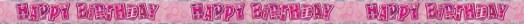 9ft Banner Happy Birthday - Pink Glitz