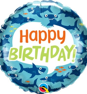 18" Birthday Fun Sharks Foil Balloon