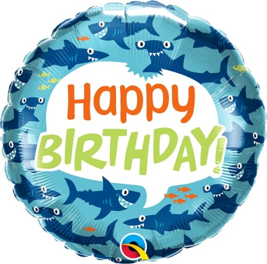 18" Birthday Fun Sharks Foil Balloon