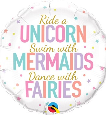 18" Unicorn/Mermaid/Fairies Foil Balloon