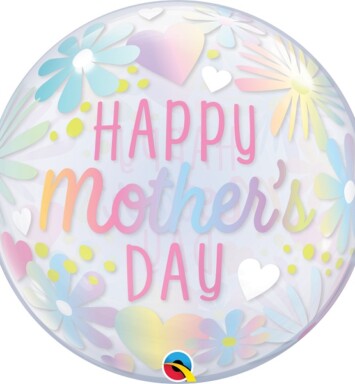 22" Mother's Day Floral Pastel Bubble Balloon