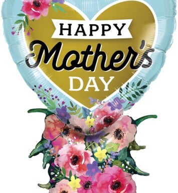 Mother's Day Heart Bouquet Super Shape Foil Balloon