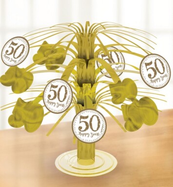 Sparkling Golden Anniversary Table Centrepiece