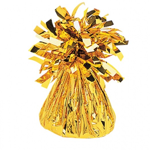 Box of 12 Amscan Foil Balloon Weights - Gold