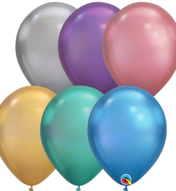 11 Inch Chrome Assortment Latex Balloons 100ct