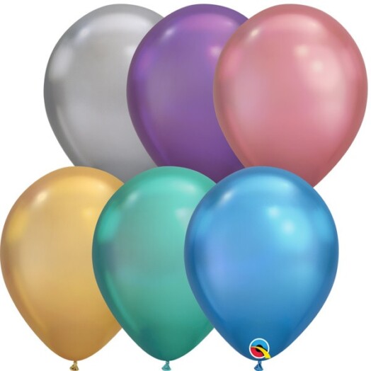 11 Inch Chrome Assortment Latex Balloons 100ct