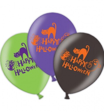 6 Pack Happy Halloween Latex Balloons