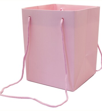 19x25cm Hand Tie Bag 10pk Pink