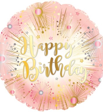 18" Happy Birthday Rose Gold Foil Balloon
