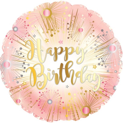 18" Happy Birthday Rose Gold Foil Balloon