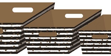 3PC Black & Gold Hamper Box