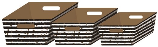 3PC Black & Gold Hamper Box