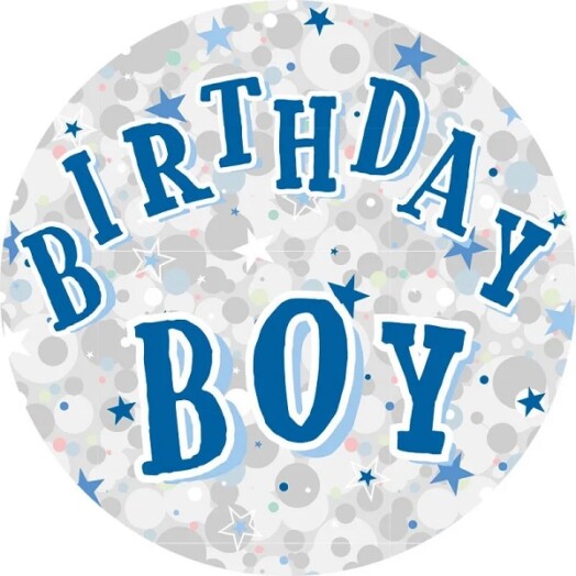 Holographic Birthday Boy Jumbo Badge