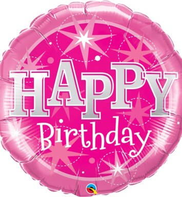 36" Birthday Pink Sparkle Jumbo Foil Balloon