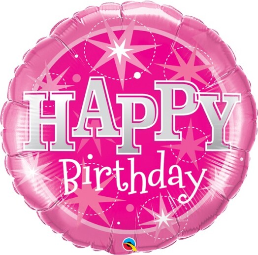 36" Birthday Pink Sparkle Jumbo Foil Balloon