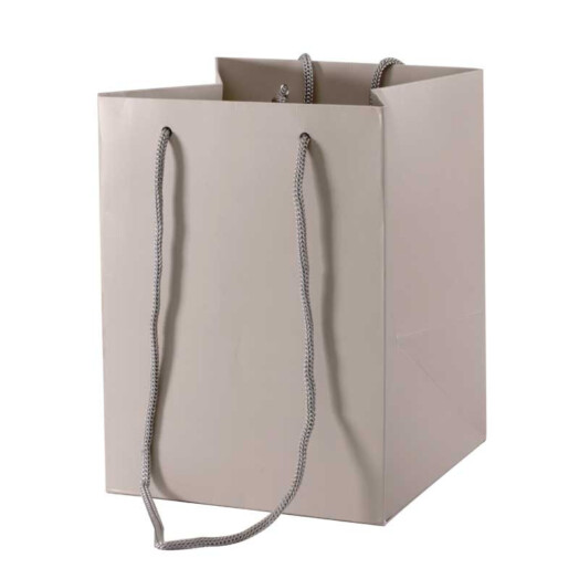 19x25cm Hand Tie Bag 10pk Stone Grey