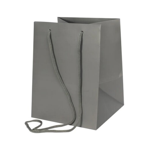 19x25cm Hand Tie Bag 10pk Dark Grey