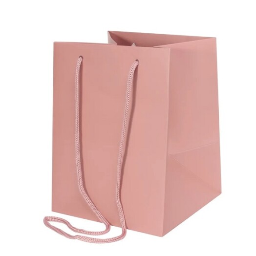 19x25cm Hand Tie Bag 10pk Deep Pink