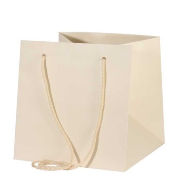 25x25cm Hand Tie Bag 10pk Ivory