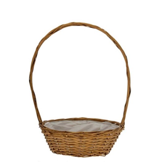 12 Inch Hollywood Golden Round Basket with Handle
