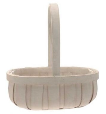 Softwood Trug Basket - White