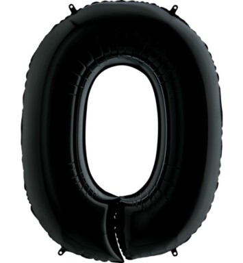 26" Black Number 0 Foil Balloon