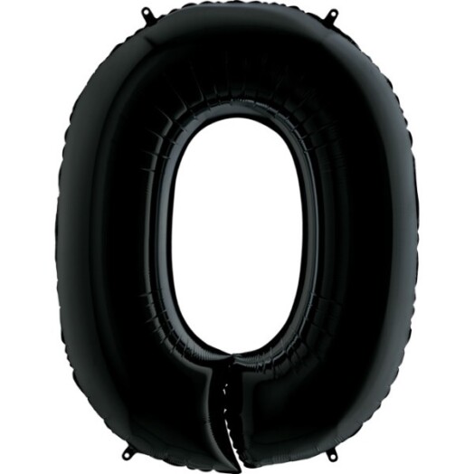 26" Black Number 0 Foil Balloon