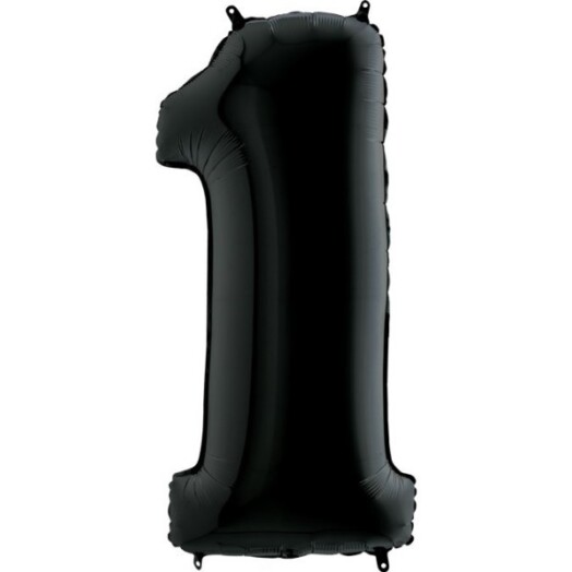 26" Black Number 1 Foil Balloon