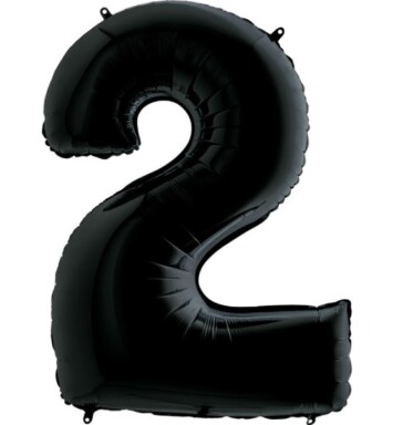 26" Black Number 2 Foil Balloon