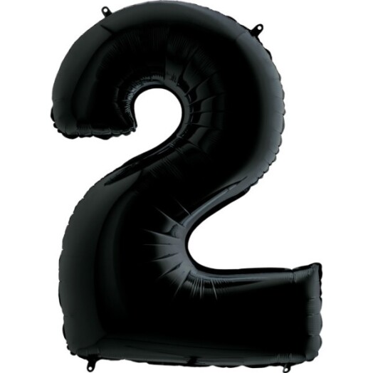 40 Inch Black Number 2 Foil Balloon