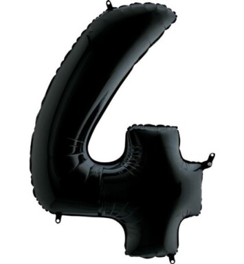 26" Black Number 4 Foil Balloon