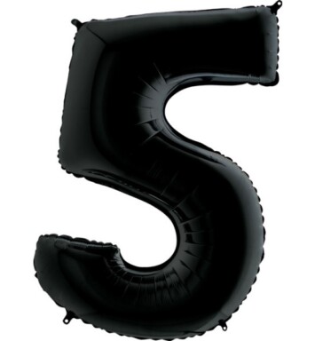 26" Black Number 5 Foil Balloon