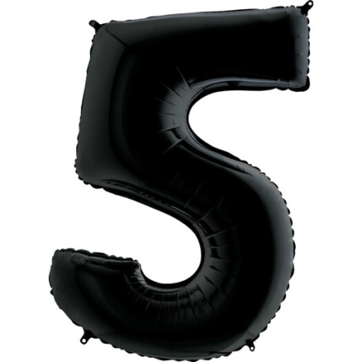 26" Black Number 5 Foil Balloon