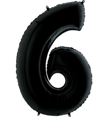 26" Black Number 6 Foil Balloon