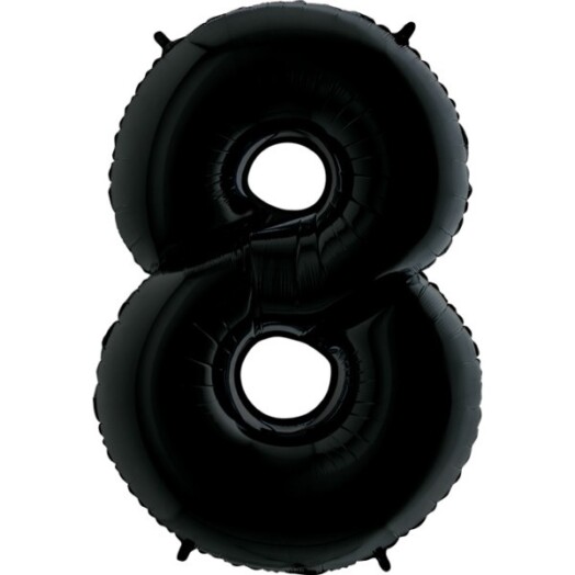 40 Inch Black Number 8 Foil Balloon