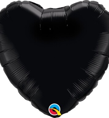 Unpackaged 18" Black Heart Foil Balloon