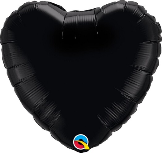Unpackaged 18" Black Heart Foil Balloon